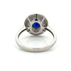 Modern Fine Sapphire and Diamond 14Kt White Gold Ring