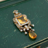 Modern Citrine and Diamond 14kt Yellow Gold Pendant