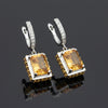 Modern 8.00cttw Citrine and Diamond 14k White Gold Dangle Earring