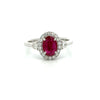 Modern Ruby and Diamond 18K White Gold Ring