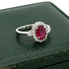 Modern Ruby and Diamond 18K White Gold Ring