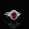 Modern Ruby and Diamond 18K White Gold Ring