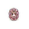 Modern Pink Sapphire, Morganite, Diamond 18Kt Yellow Gold Ring