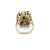 Modern Blue Sapphire And Diamond 14kt Yellow Gold Cluster Ring