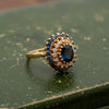 Modern Sapphire & Diamond 14k Yellow Gold Ring