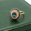 Modern 1990's Sapphire and Diamond 14K Yellow Gold Ring