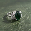 Modern Jade & Diamond 14K White Gold Ring