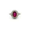 Modern 1960's Ruby and Diamond Platinum Ring