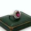 Modern 1960's Ruby and Diamond Platinum Ring