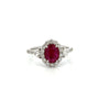 Modern Ruby and Diamond 18Kt White Gold Ring