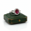 Modern Ruby and Diamond 18Kt White Gold Ring