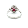 Modern Ruby and Diamond 18Kt White Gold Ring