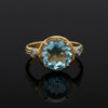 Designer R. Reiss Diamond and Blue Topaz 14K Yellow/White Gold Ring