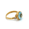 Designer R. Reiss Diamond and Blue Topaz 14K Yellow/White Gold Ring