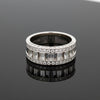 Modern Designer .86cttw Diamond 18K White Gold Ring