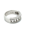 Modern Designer .86cttw Diamond 18K White Gold Ring