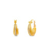 Modern Diamond 18Kt Yellow Gold Earring