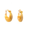 Modern Diamond 18Kt Yellow Gold Earring