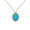 Modern Diamond, Turquoise & Black Enamel 14Kt White Gold Necklace