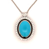 Modern Diamond, Turquoise & Black Enamel 14Kt White Gold Necklace
