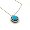 Modern Diamond, Turquoise & Black Enamel 14Kt White Gold Necklace