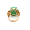 Modern 1980's 23.00ct Jade and Diamond 14Kt Yellow Gold Ring