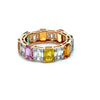 Modern 5.39cttw Multi Color Sapphire and Diamond 18Kt Yellow Gold Eternity Ring
