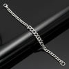 Modern Diamond and 14Kt White Gold Link Bracelet