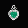 Contemporary Designer A.V. 4.15ct Colombian Emerald & Diamond 14K White Gold Pendant