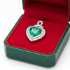 Contemporary Designer A.V. 4.15ct Colombian Emerald & Diamond 14K White Gold Pendant