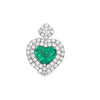 Contemporary Designer A.V. 1.92ct Colombian Emerald & Diamond 14K White Gold Pendant