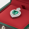 Contemporary Designer A.V. 1.92ct Colombian Emerald & Diamond 14K White Gold Pendant