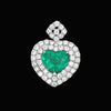 Contemporary Designer A.V. 1.92ct Colombian Emerald & Diamond 14K White Gold Pendant