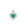 Contemporary Designer A.V. 1.92ct Colombian Emerald & Diamond 14K White Gold Pendant