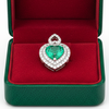 Contemporary Designer A.V. 3.34ct Colombian Emerald & Diamond 14K White Gold Pendant