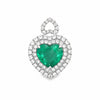 Contemporary Designer A.V. 3.34ct Colombian Emerald & Diamond 14K White Gold Pendant
