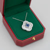 Contemporary Diamond & Sapphire Platinum & 18K White Gold Necklace