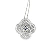 Contemporary Diamond & Sapphire Platinum & 18K White Gold Necklace