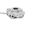 Contemporary Diamond & Sapphire Platinum & 18K White Gold Necklace
