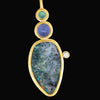 Estate Designer Lee Philips Black Opal, Aquamarine, Iolite 14K Yellow Gold Necklace