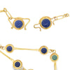 Estate Designer Lee Philips Black Opal, Aquamarine, Iolite 14K Yellow Gold Necklace