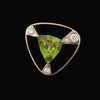 Estate Designer Cole Diamond, Onyx, Peridot 14K Yellow Gold Pendant.