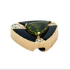 Estate Designer Cole Diamond, Onyx, Peridot 14K Yellow Gold Pendant.