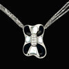 Estate Designer Asch Grossbardt Diamond, Mother of Pearl, Onyx 18Kt/14Kt White Gold Necklace