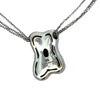 Estate Designer Asch Grossbardt Diamond, Mother of Pearl, Onyx 18Kt/14Kt White Gold Necklace