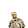 Estate Designer KFJ Diamond & Multi Color 14Kt Yellow Gold Pendant.