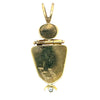 Estate Designer Ricky Frank 18K/22K Yellow Gold Opal & Cloisonne Pendant