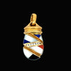 Designer Asch Grossbardt Diamond & Multi Color Semi Precious 14K Yellow Gold Pendant