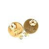 Estate Designer Ricky Frank 18K/22K Yellow Gold Multi Color Cloisonne and Diamond Earring