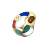 Estate Designer Asch Grossbardt Diamond Multi Color Gemstone 14Kt Yellow Gold Pendant